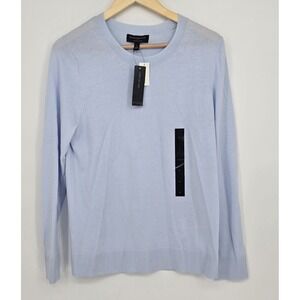 NWT Banana Republic Cotton Blend Crewneck Forever Sweater Baby Blue Women's L